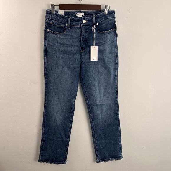 Good American Denim - Good American Good Legs Straight Jeans Deep V Indigo 613 GLSDV220T Size 8